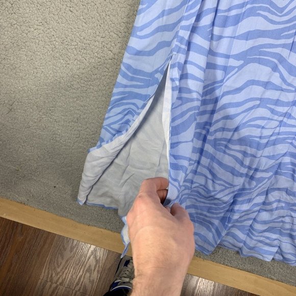 Spiritual Gangster Women’s XL Animal Print Crepe Maxi Slip Dress Light Blue NWT - Picture 8 of 13